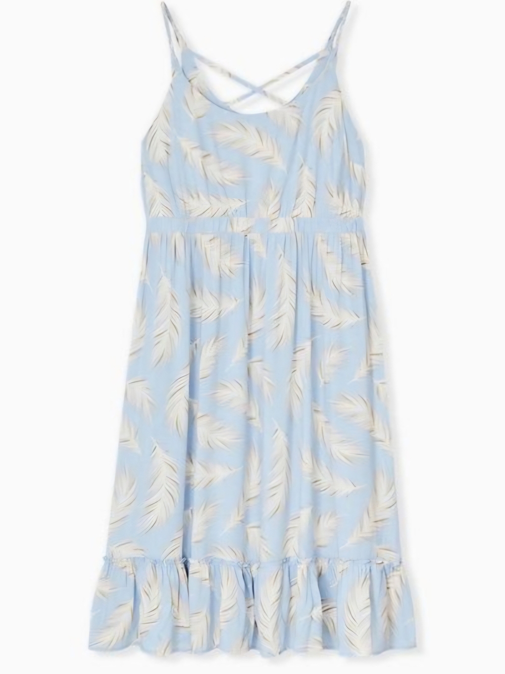torrid Light Blue Feather-Print Challis Midi Sundress